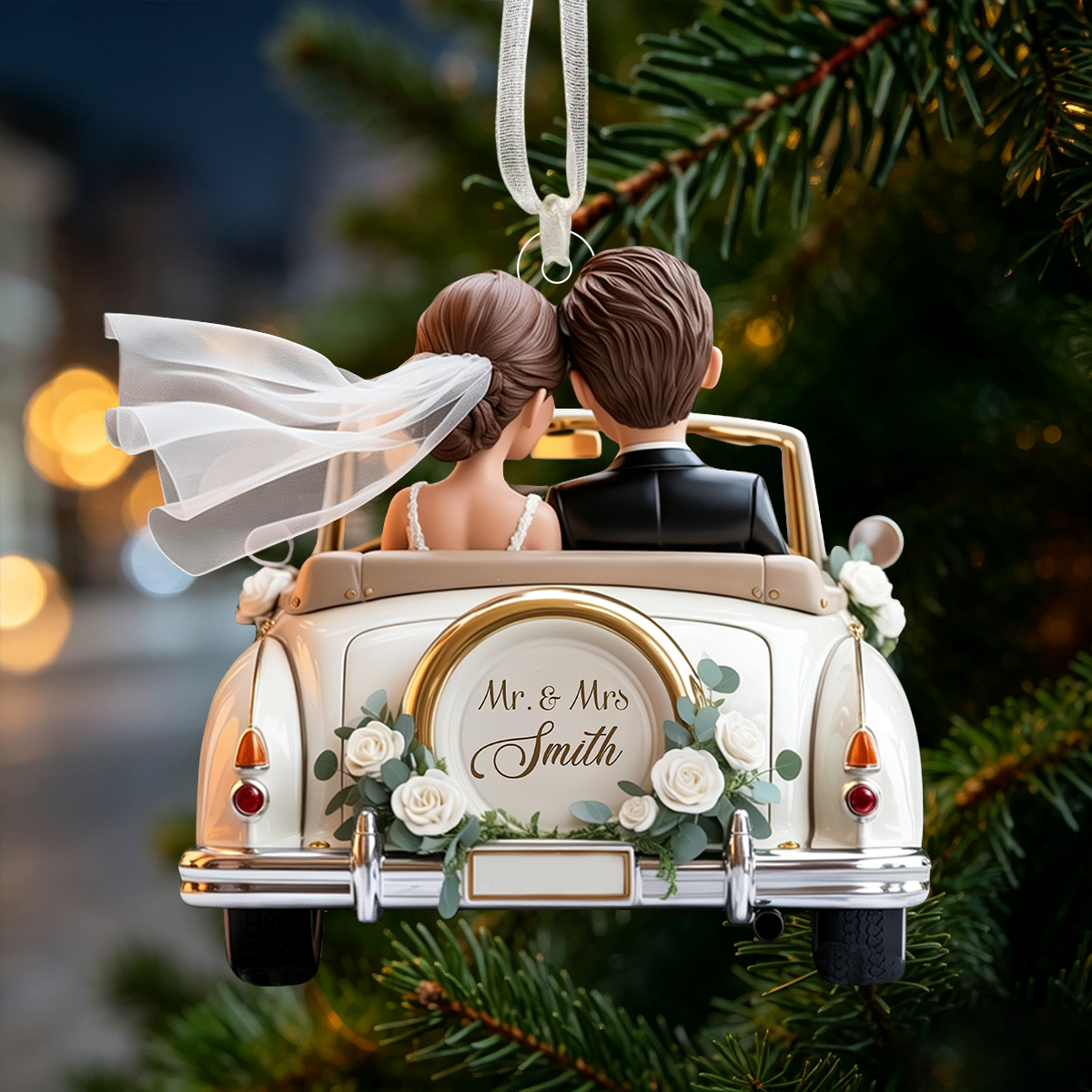 Personalized Mr &amp; Mrs Newlywed 1st Christmas Ornament