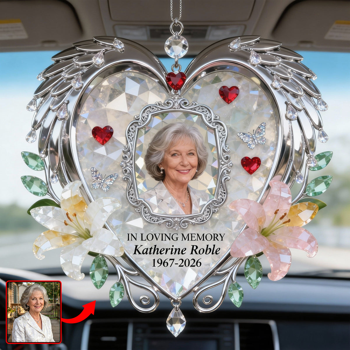 Miss The Angel In Heaven Car Hanging Ornament, Personalized Keepsake To Remember Loved One