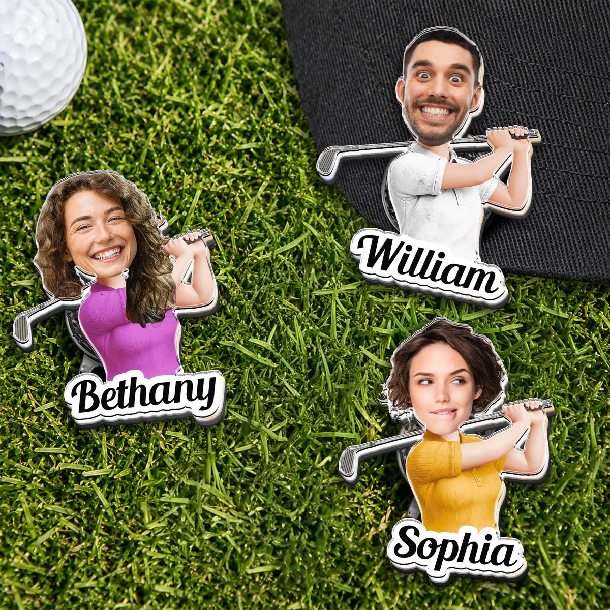Golf Character And Name Gift For Golf Players, Golf Lover - Personalized Golf Ball Marker