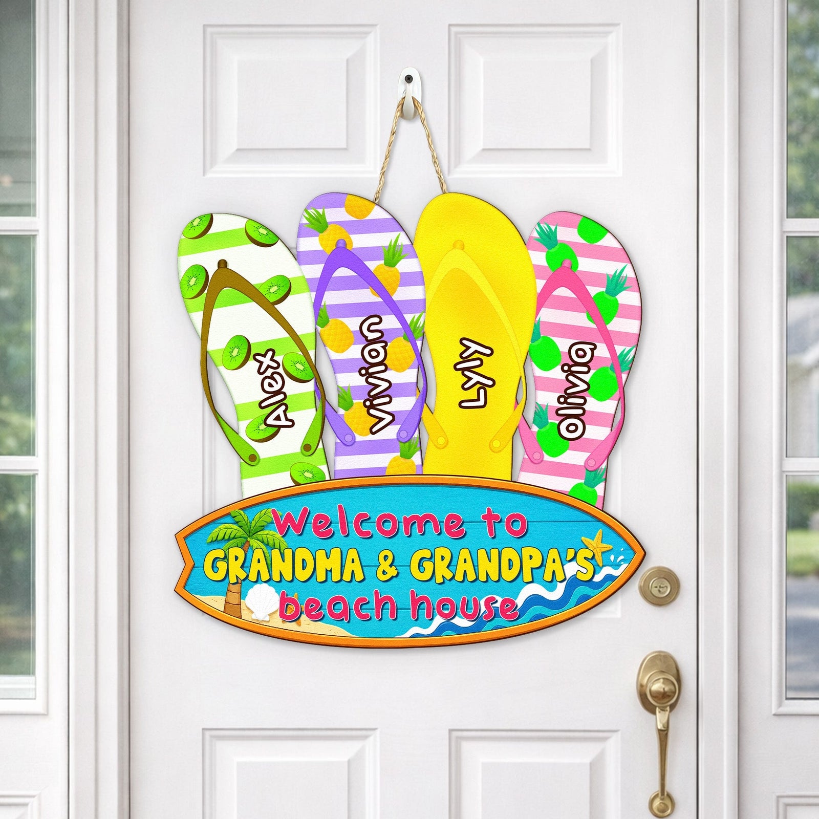 Welcome To Grandma & Grandpa's Beach House - Personalized Wood Sign