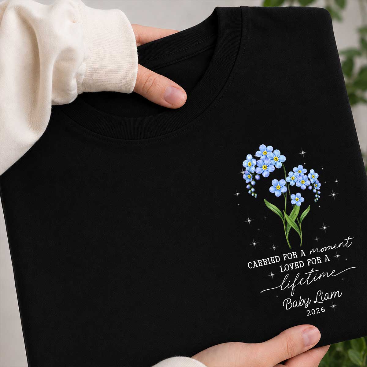 Tiny Bloom Forever - Personalized Shirt - Memorial Sympathy Gift for Loss