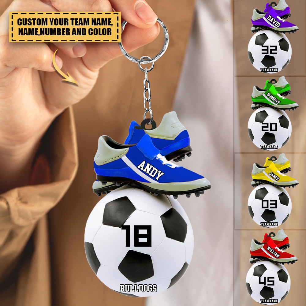 2022 Personalized Soccer Shoes Acrylic Keychain-Great Gift Idea For Soccer Players &amp; Soccer Lovers