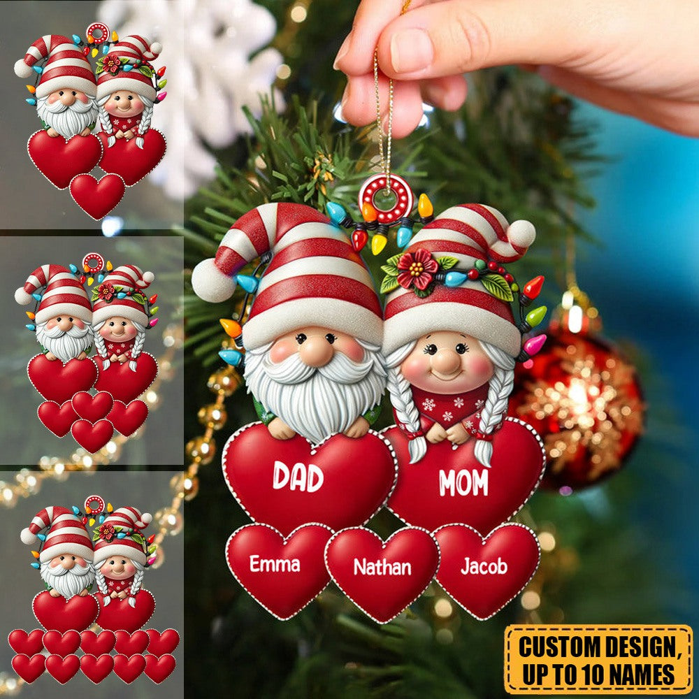 Christmas Grandma &amp; Grandpa Mom &amp; Dad With Heart Kids Personalized Acrylic Ornament