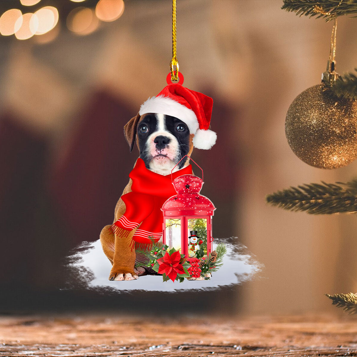 Boxer - Christmas Present Ornament
