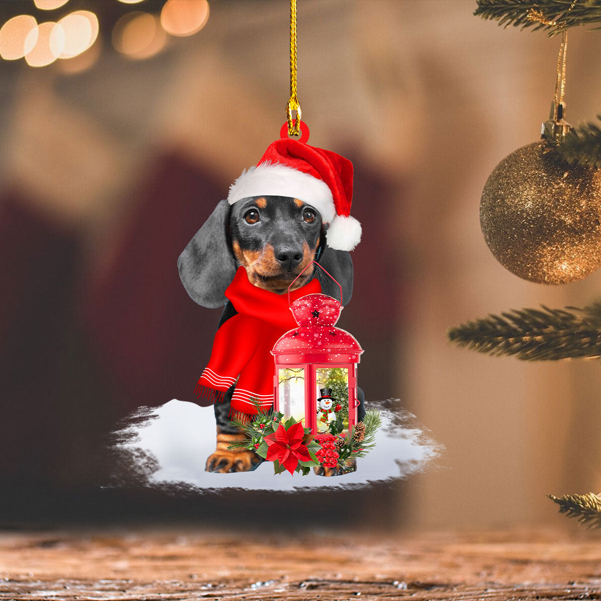 Dachshund - Christmas Present Ornament