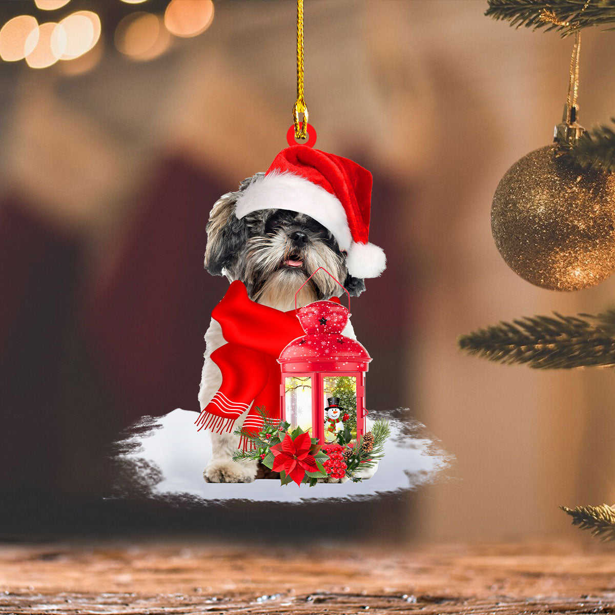 Shih Tzu - Christmas Present Ornament