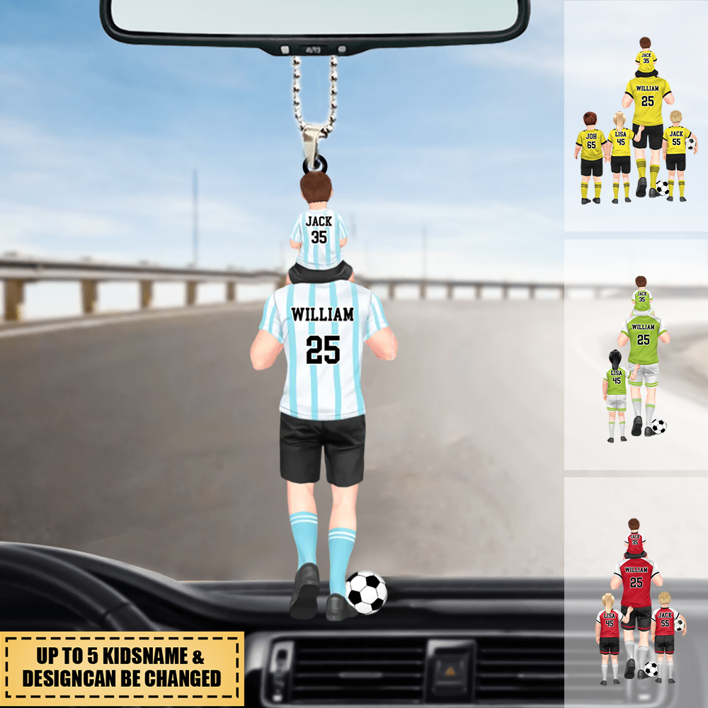 I Scored A Hat-Trick - Personalized soccer Dad &amp; Kids Car Hanging Ornament
