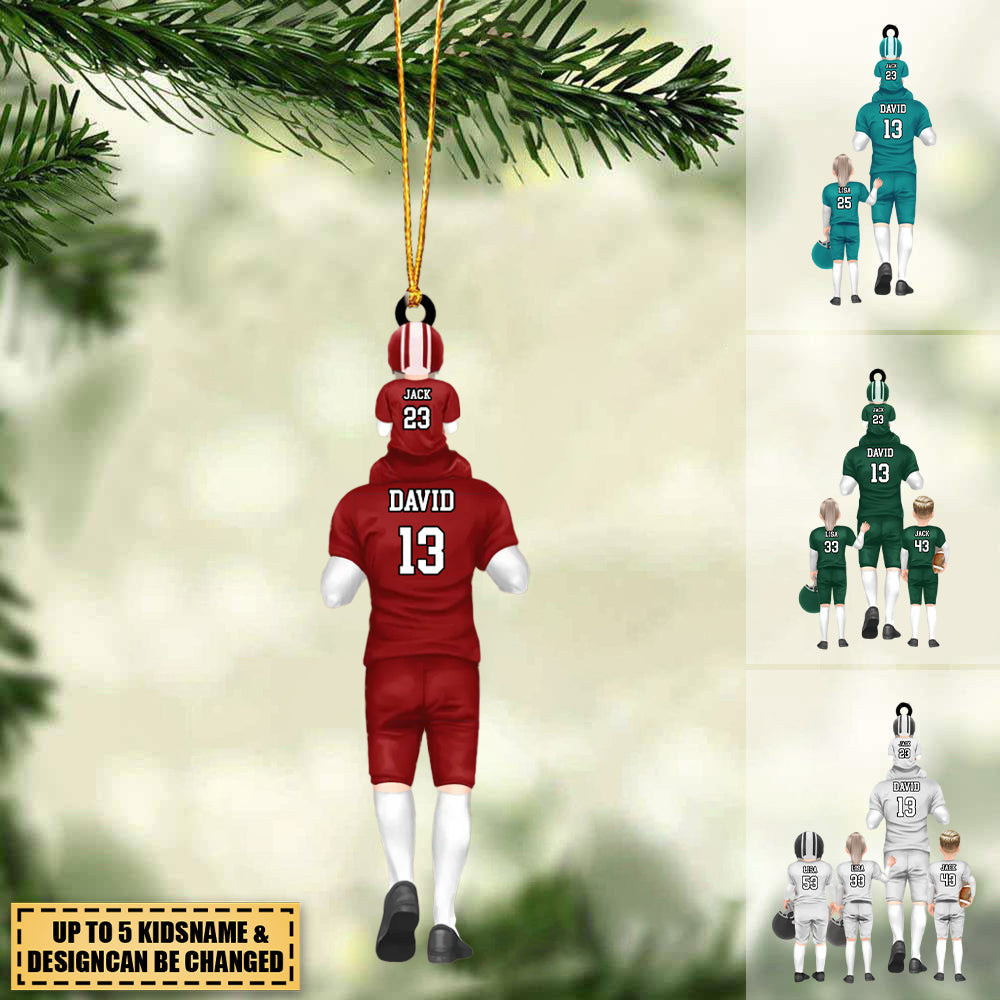 Personalized American football Kids &amp; Dad/Grandpa Acrylic Ornament