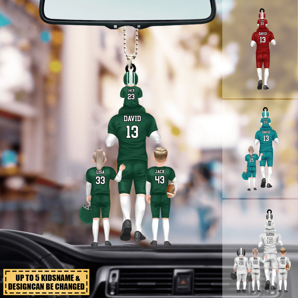 Personalized American football Kids &amp; Dad/Grandpa Acrylic Ornament