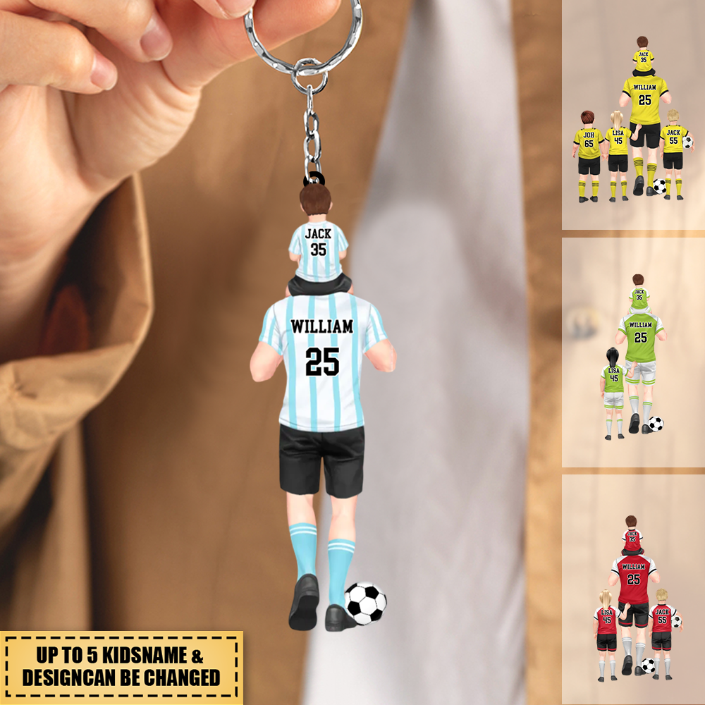 I Scored A Hat-Trick - Personalized soccer Dad &amp; Kids Acrylic Keychain