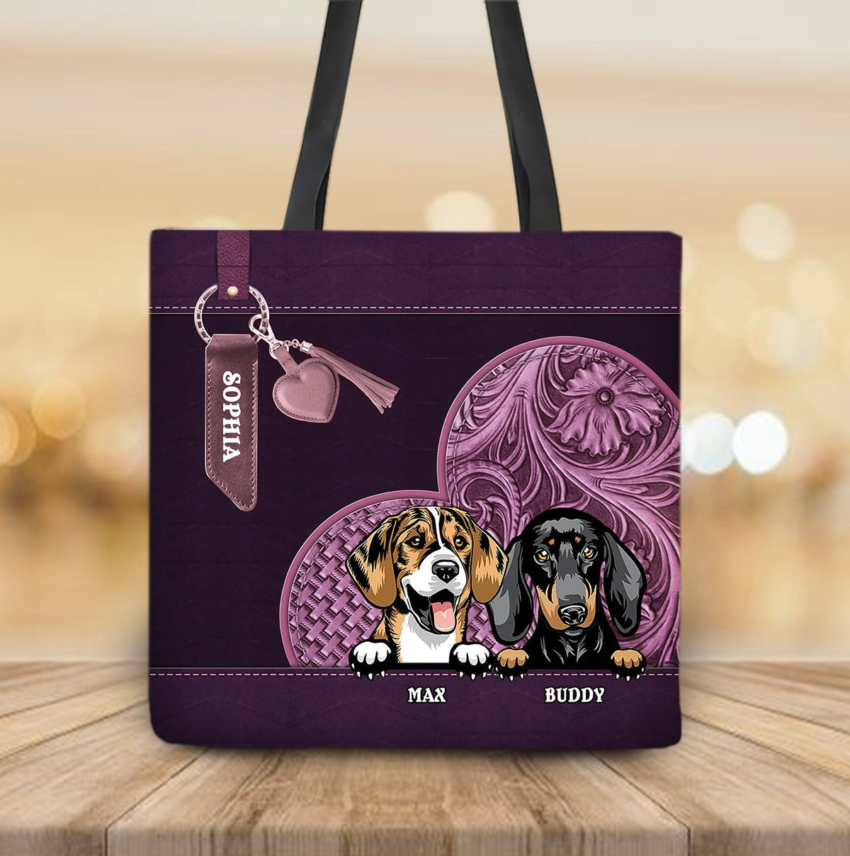 Pet Personalized All Over Tote Bag, Personalized Gift for Dog/Cat Lovers, Dog/Cat Dad, Dog/Cat  Mom