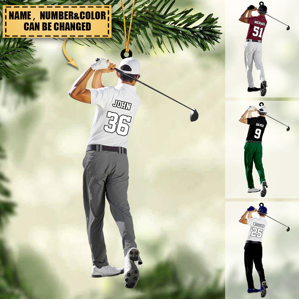 Personalized Golf Player Christmas Ornament -Great Gift Idea For Golf Lovers