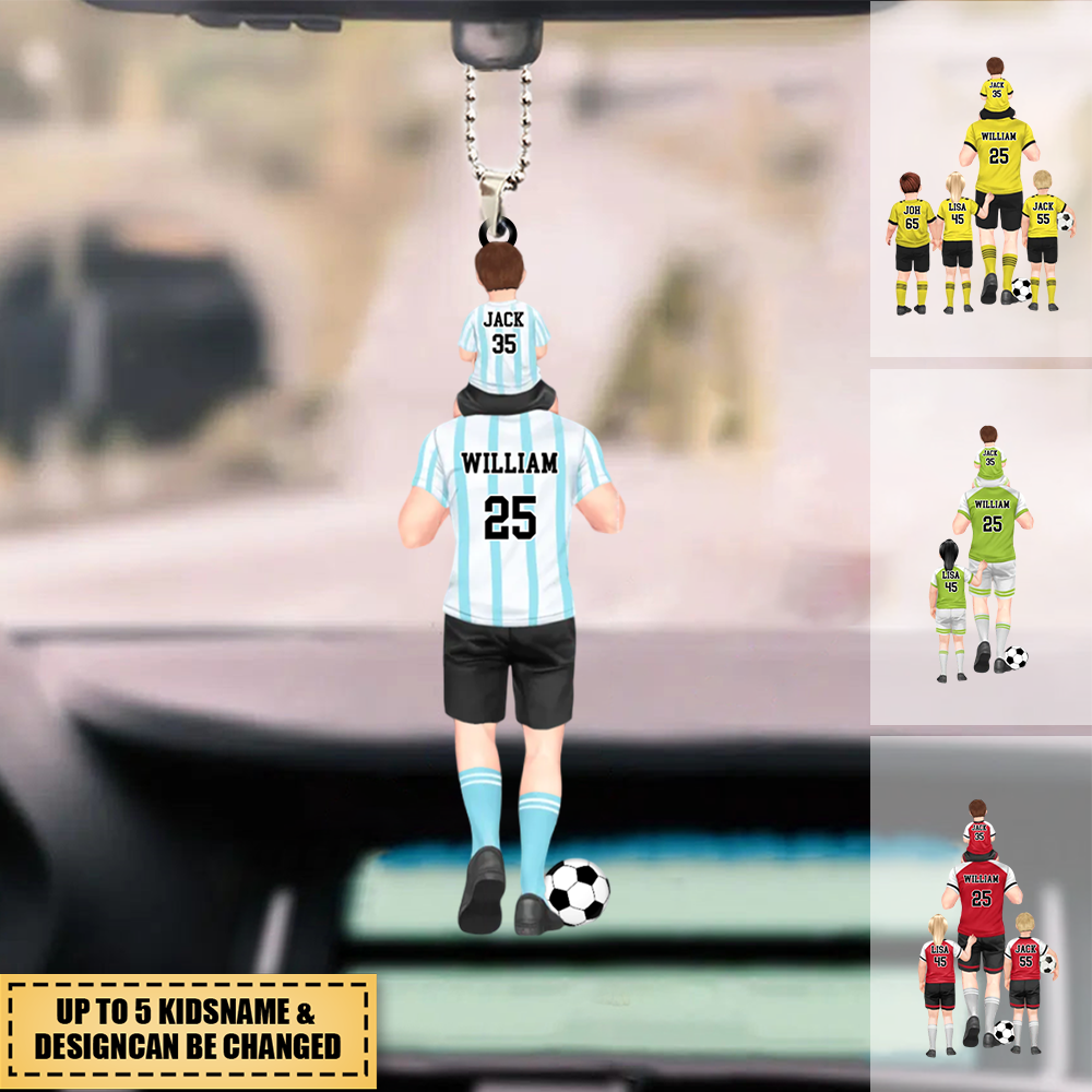 I Scored A Hat-Trick - Personalized soccer Dad &amp; Kids Car Hanging Ornament