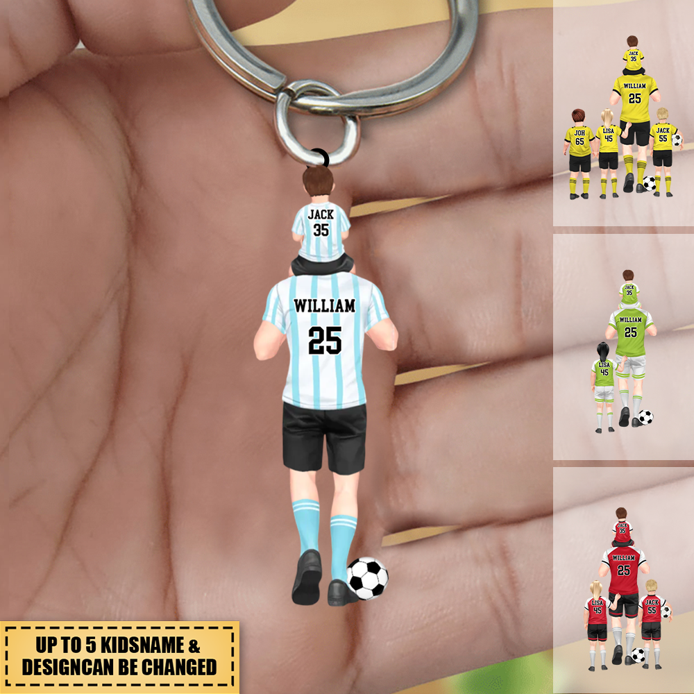 I Scored A Hat-Trick - Personalized soccer Dad &amp; Kids Acrylic Keychain