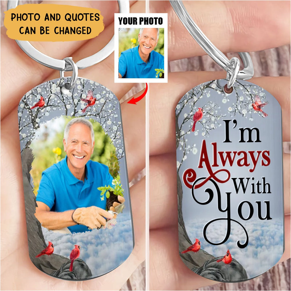 Custom Photo I&#39;ll Carry You - Memorial Gift - Personalized Stainless Keychain
