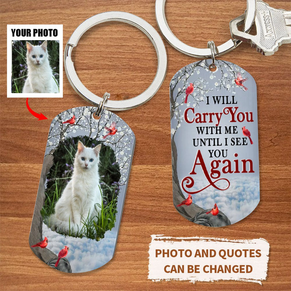 Custom Photo I&#39;ll Carry You - Memorial Gift - Personalized Stainless Keychain