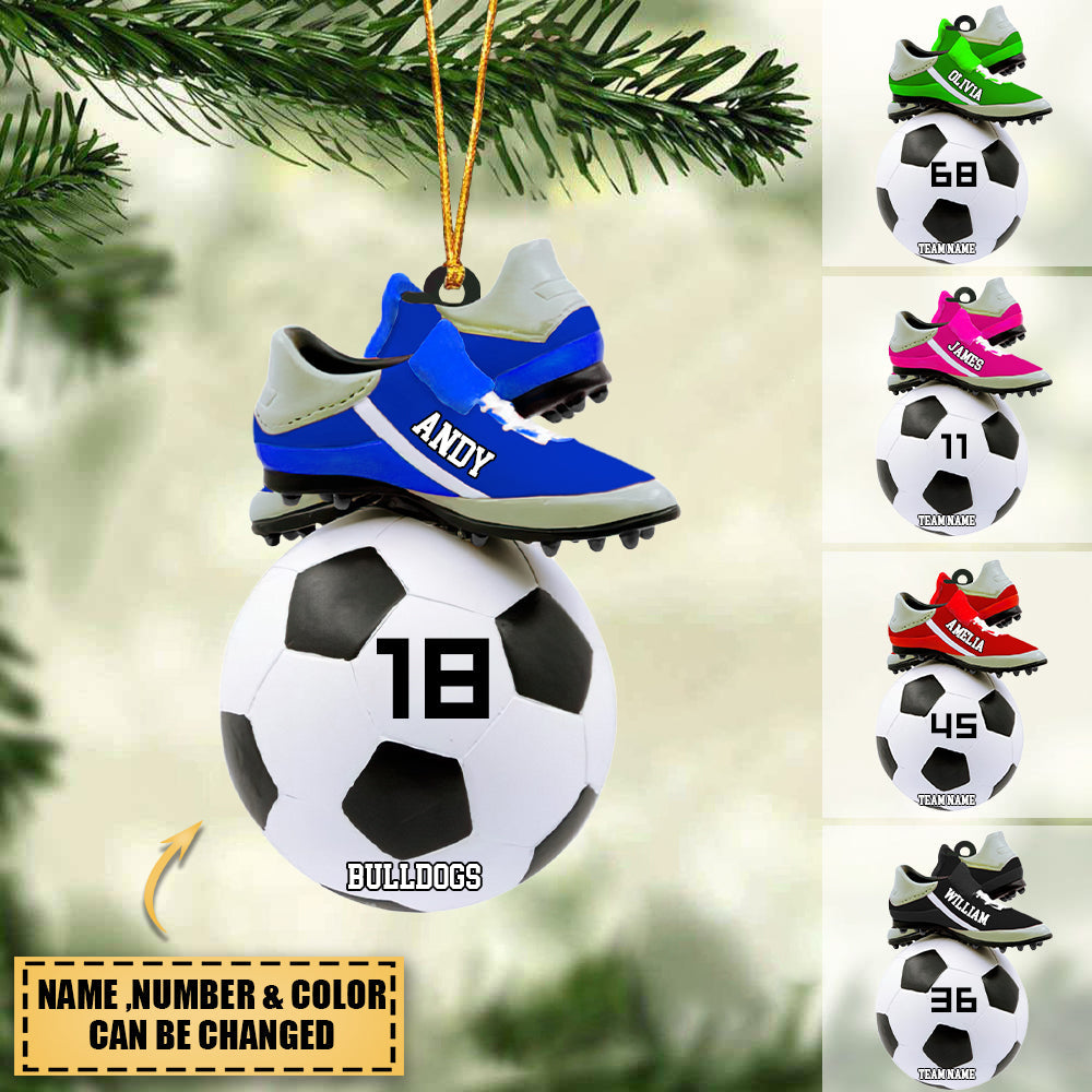 2022 Personalized soccer Christmas Ornament-Great Gift Idea For Soccer Players&amp;Soccer Lovers