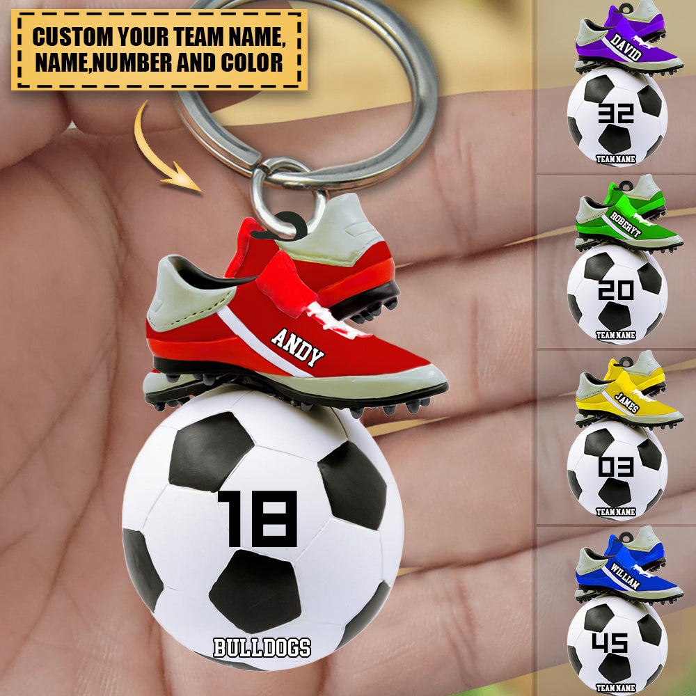 2022 Personalized Soccer Shoes Acrylic Keychain-Great Gift Idea For Soccer Players &amp; Soccer Lovers