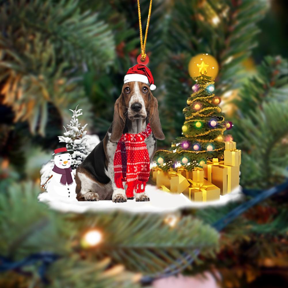 Basset Hound Christmas Ornament