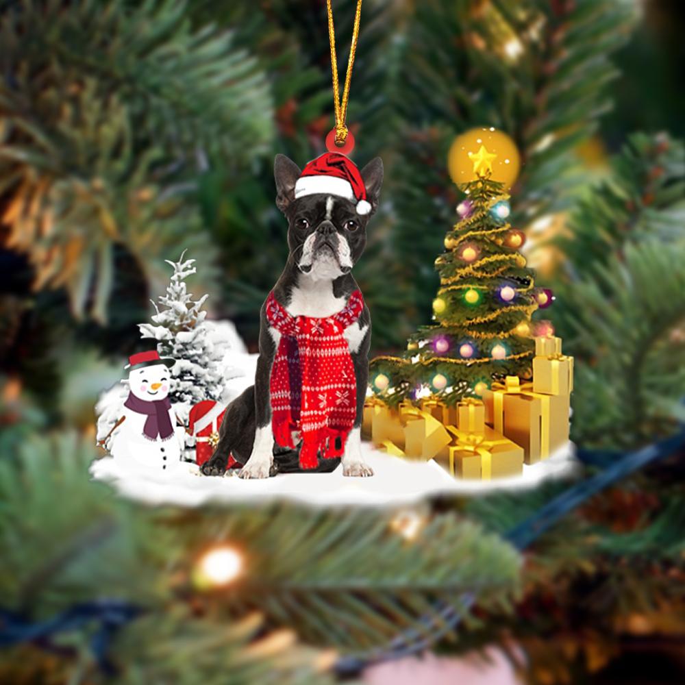 Boston Terrier Christmas Ornament