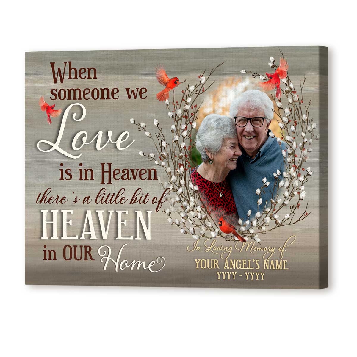 Custom Memorial Photo Gift, Sympathy Gift Ideas, There&#39;s a Little Bit Of Heaven in Our Home
