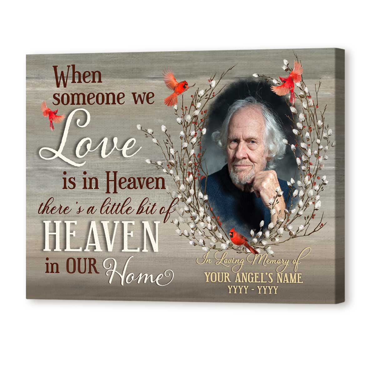 Custom Memorial Photo Gift, Sympathy Gift Ideas, There&#39;s a Little Bit Of Heaven in Our Home