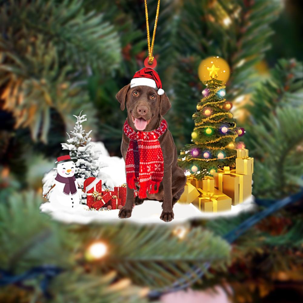 Chocolate Labrador Retriever  Christmas Ornament