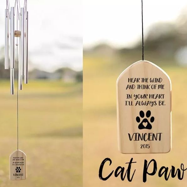 PERSONALIZED WIND CHIMES &quot;ALWAYS IN YOUR HEART&quot; PET MEMORIAL GIFT CHIME