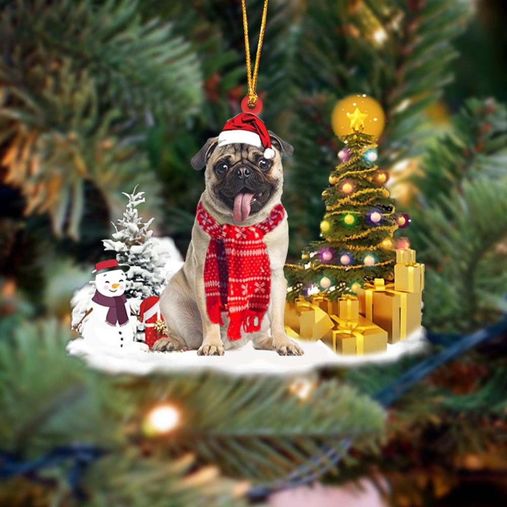 Pug Christmas Ornament