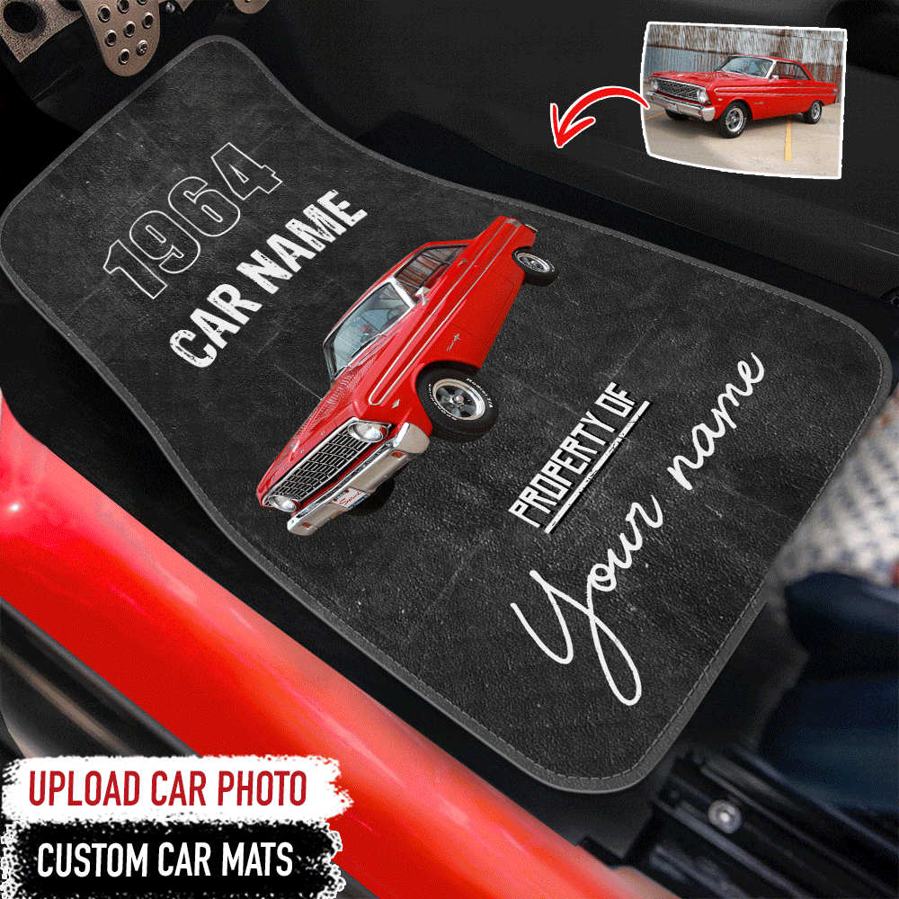 Car mats Personalized Gift, Upload car photos, Customize background, your name, car name &amp; year