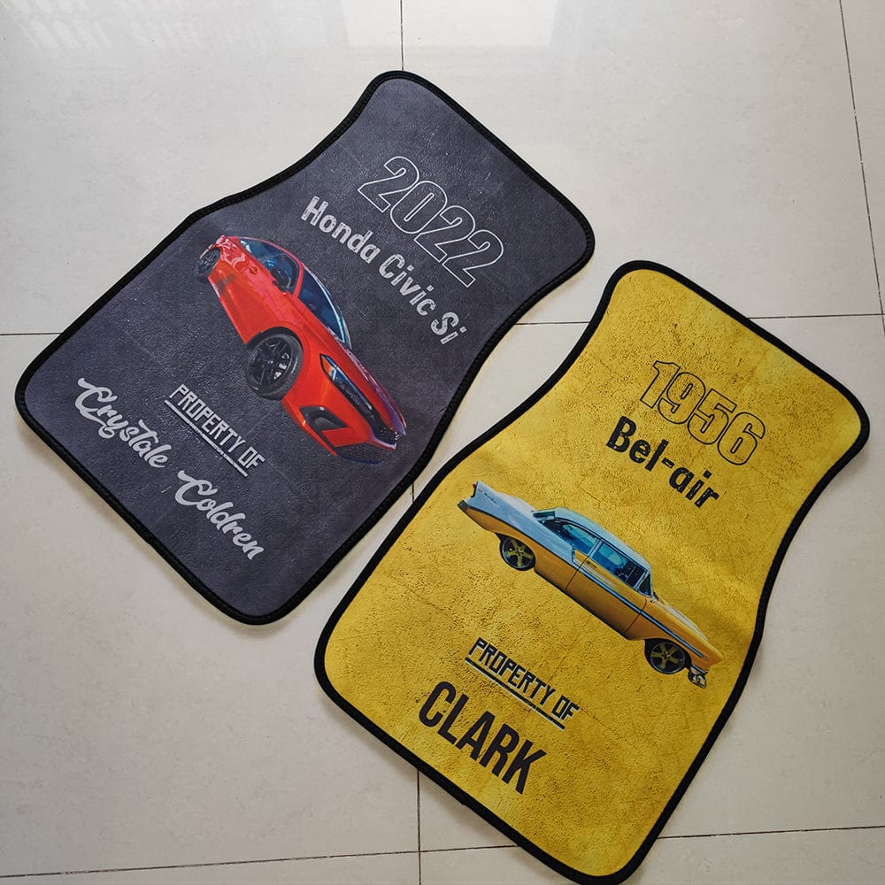 Car mats Personalized Gift, Upload car photos, Customize background, your name, car name &amp; year
