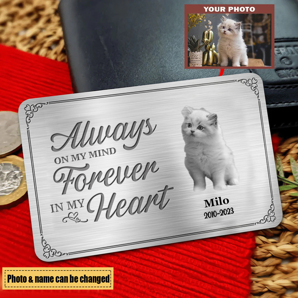 Custom Photo I&#39;ll Carry You With Me Until I See You Again - Memorial Personalized Custom Wallet Card - Sympathy Gift For Family Members