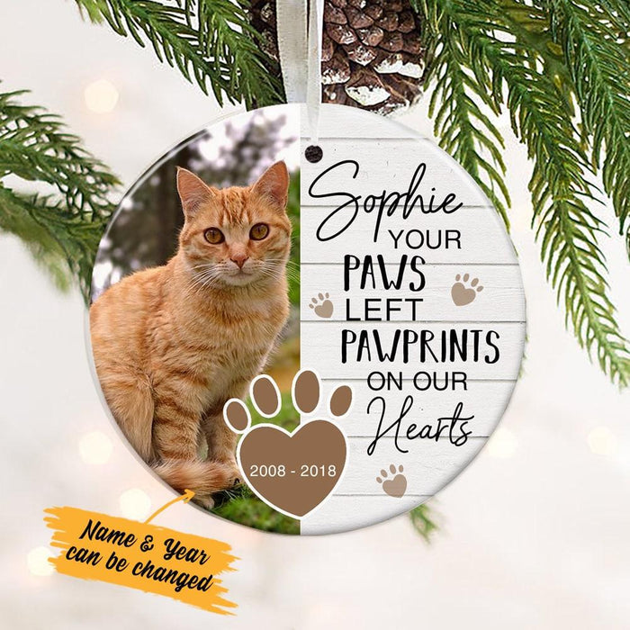 Pet Dog Cat Memorial Ornament, Personalized Circle Acrylic Ornament