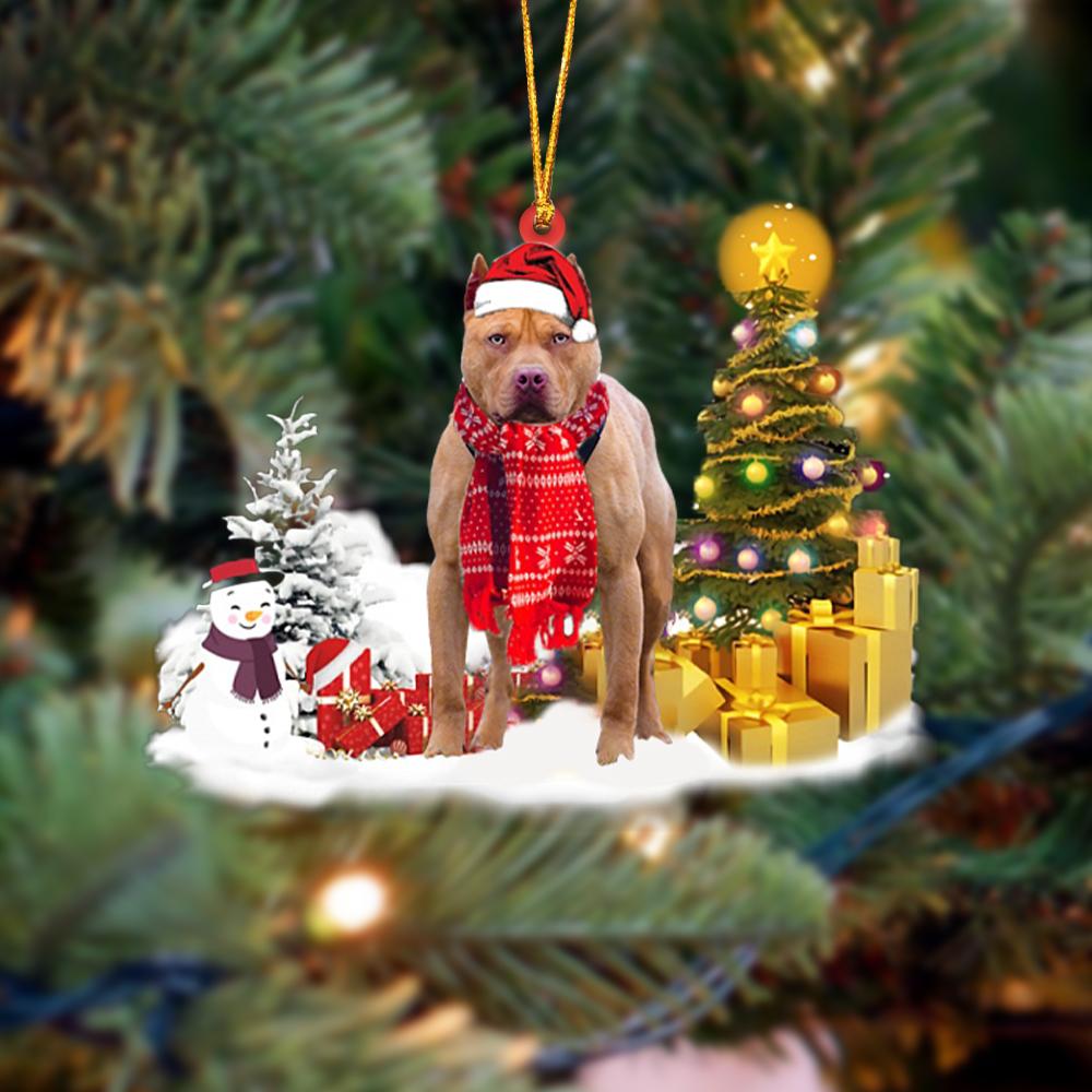Pit Bull Christmas Ornament