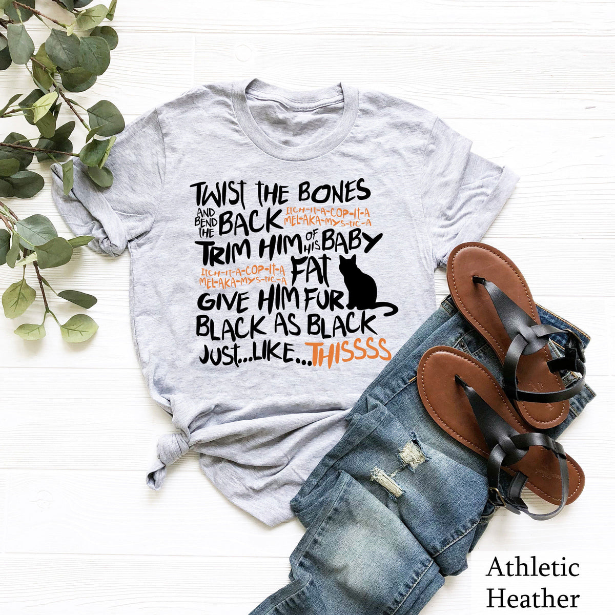 Twist The Bones Shirt Gift For Halloween, Halloween Cat Shirt, Witch Spell Tee, Hocus Pocus Shirt Gift